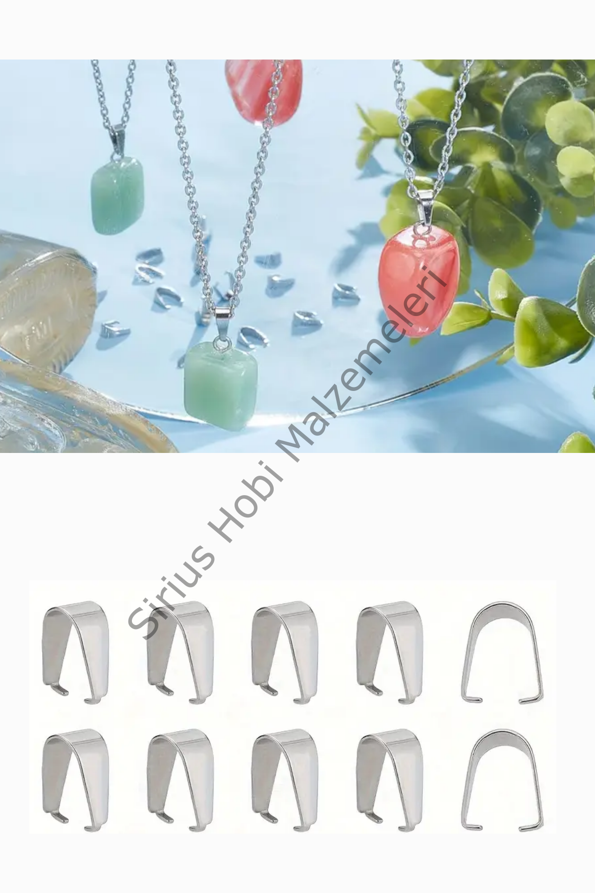 Paslanmaz Çelik Kolye Ucu Aparatı Mengeç Kolye Tepesi  5x10mm 10 adet