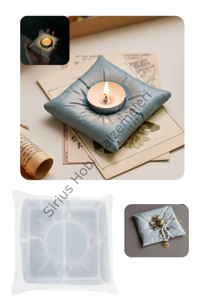 Epoksi Alçı Minder Mumluk Silikon Kalıbı