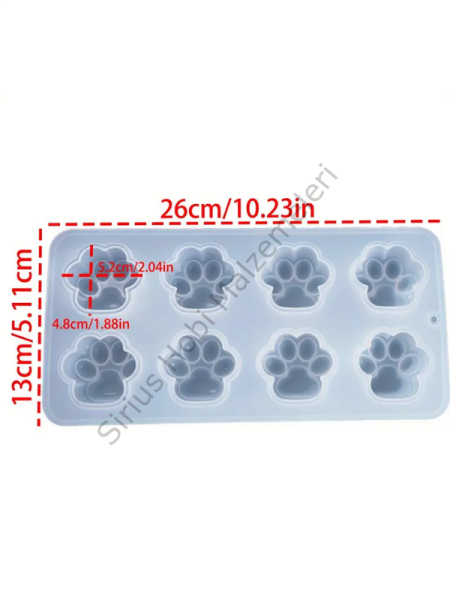 Epoksi Reçine 5cm Çoklu Pati Silikon Kalıbı