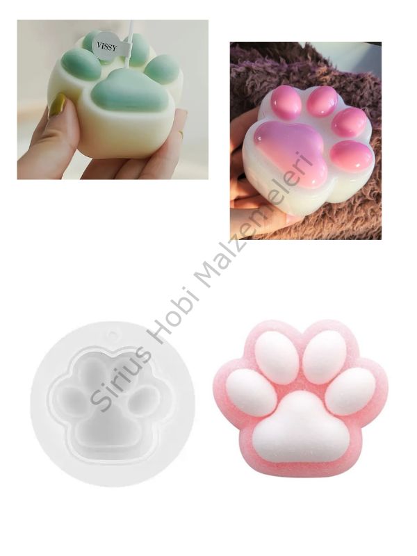 Epoksi Reçine 6.5cm Pati Silikon Kalıbı