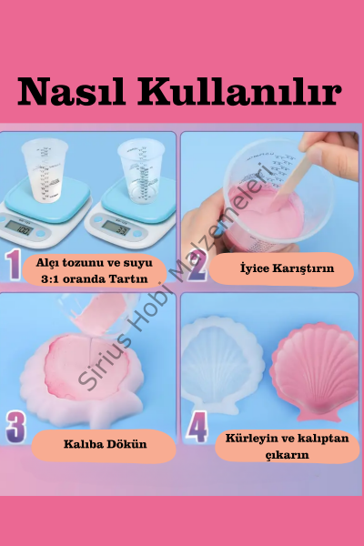 Gypsum Kaliteli Alçı Tozu (Taş Tozu) – Epoksi, Mum, Kokulu Taş ve Kalıp Döküm İçin 1 Kg