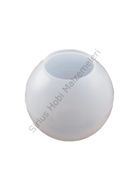 Epoksi Beton Alçı Küre Mumluk Silikon Kalıbı 10cm