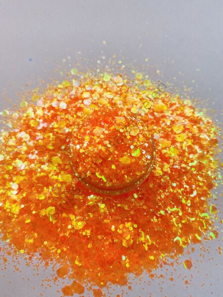 Resin Chunky Glitters Electric Orange 4 gr