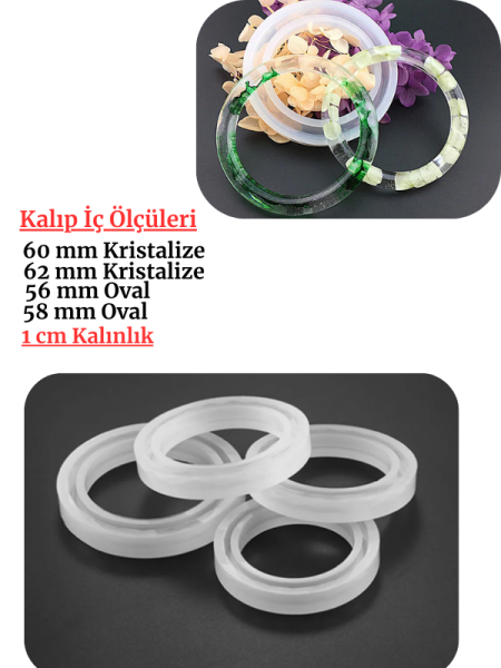 Epoksi Reçine Bilezik Bileklik Kalıbı Seti 4 parça