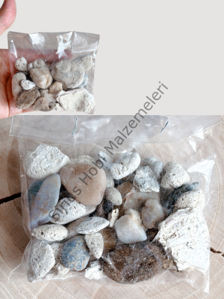 Doğal Deniz ve Pomza Taşları  100 Gr– Epoksi, Dekoratif ve Hobi Çalışmaları İçin