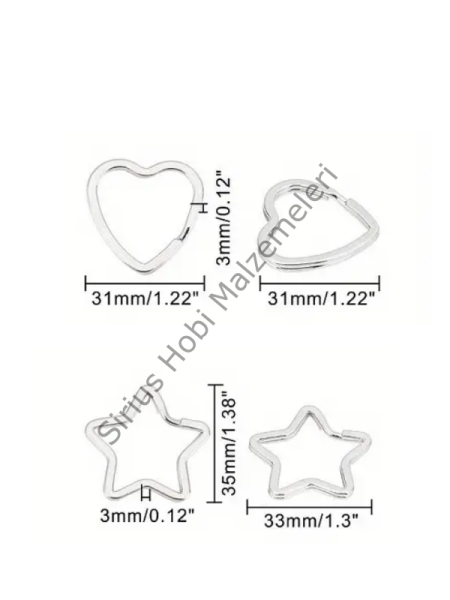 Kaplama Anahtarlık Halkaları 5 adet