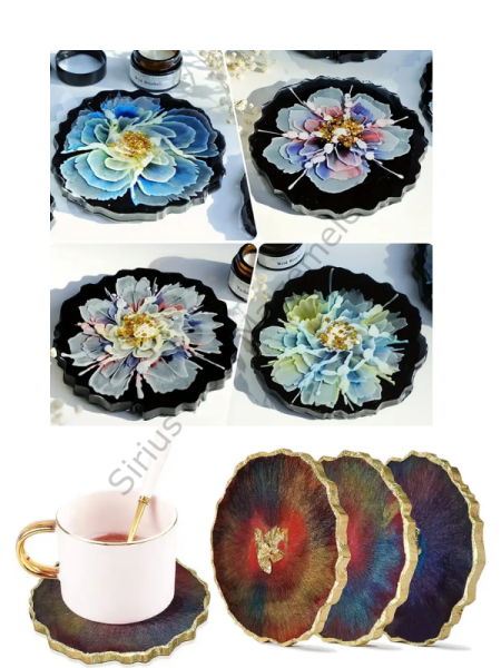 Epoksi Bardak Altlığı Silikon Kalıbı – Dalgalı Kenar, Ø13 cm (0,76 cm Kalınlık)