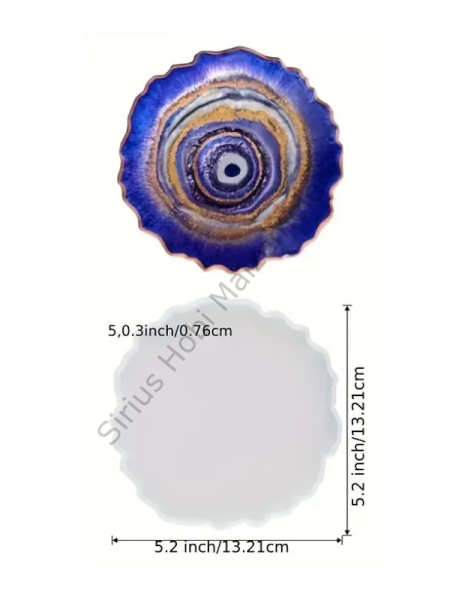 Epoksi Bardak Altlığı Silikon Kalıbı – Dalgalı Kenar, Ø13 cm (0,76 cm Kalınlık)