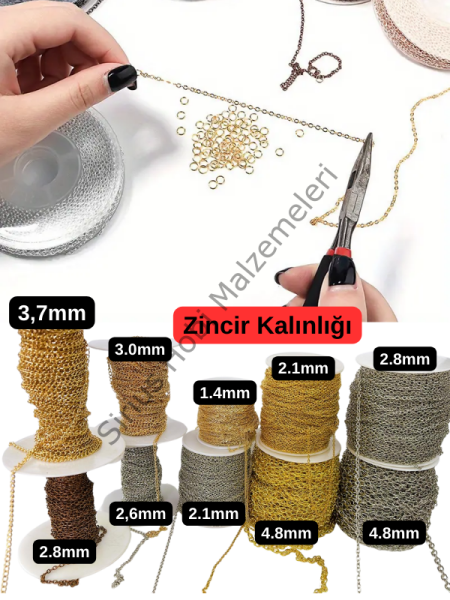 Kendin Yap Kolye ve Takı Malzemesi Zinciri 1m