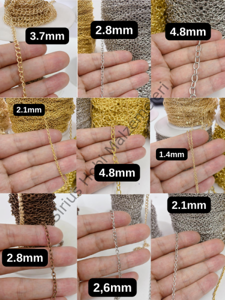 Kendin Yap Kolye ve Takı Malzemesi Zinciri 1m
