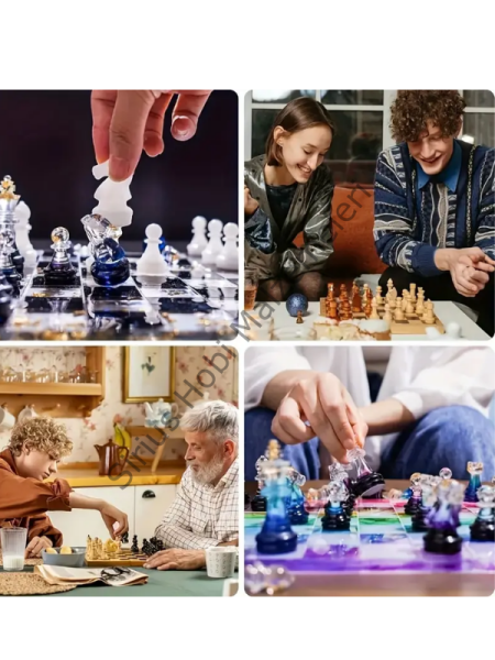 Epoksi Reçine Satranç Taşları Silikon Kalıbı 16 Parça