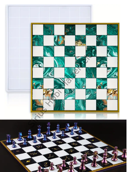 Epoksi Reçine Satranç Tahtası  Silikon Kalıbı