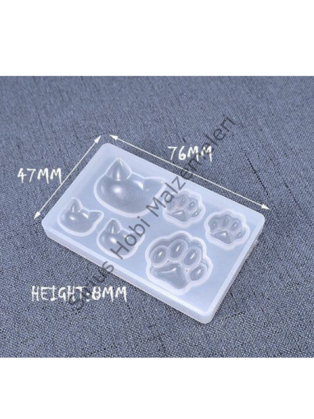 Epoksi Reçine Kedi Pati Küpe Silikon Kalıbı
