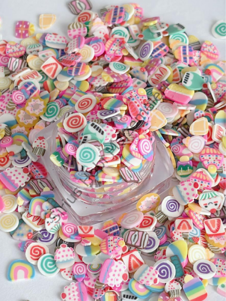 Epoksi Polimer Kil Süslemeler (Fimo Dilimleri) Şekerleme Dondurma  4gr