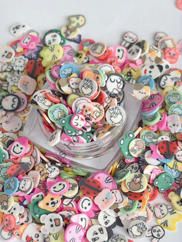 Epoksi Polimer Kil Süslemeler (Fimo Dilimleri) Kawaii Karakterler  4gr