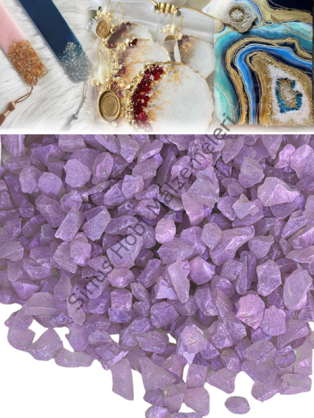 Epoksi Cam Kırıkları Holo Purple Kalın 100gr