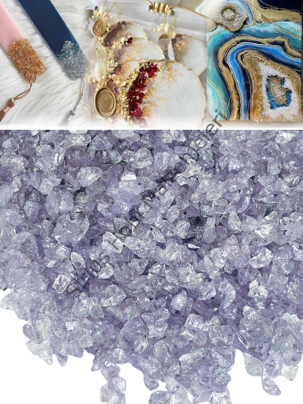 Epoksi Cam Kırıkları Lavanta Gri İnce 100 gr