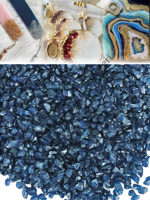 Epoksi Cam Kırıkları Sedefli Lacivert İnce 100 gr