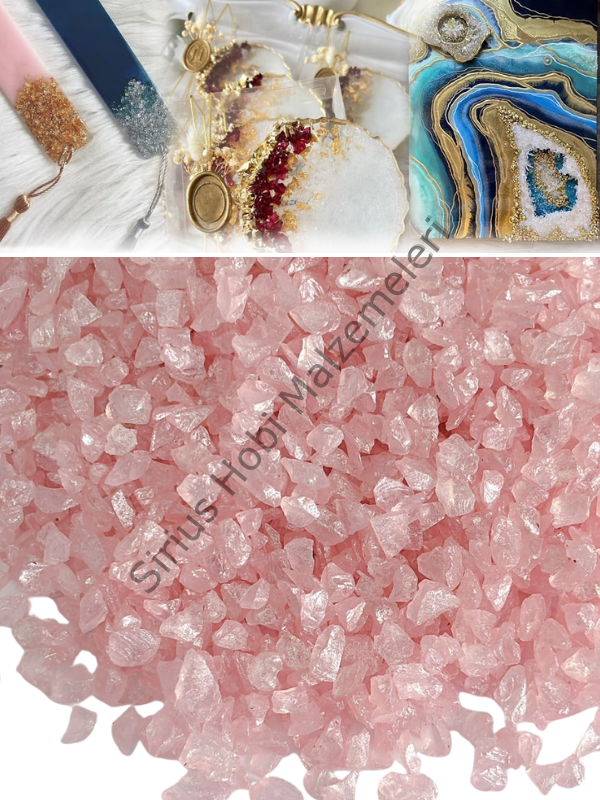 Epoksi Cam Kırıkları Sedefli Soft Pembe 100 gr