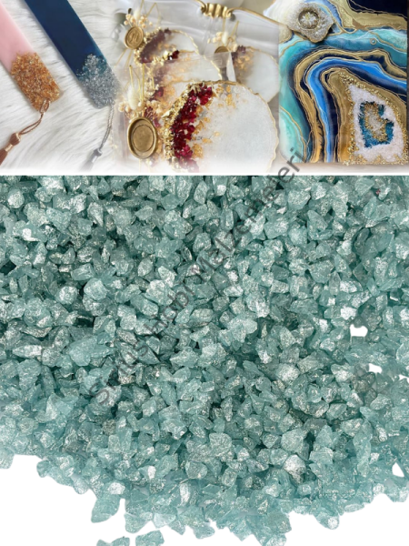 Epoksi Cam Kırıkları Sedefli Su Yeşili İnce 100 gr