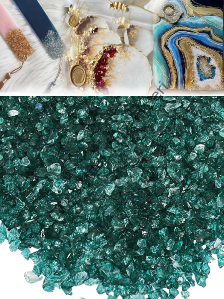 Epoksi Cam Kırıkları Şeffaf Zümrüt İnce100 gr