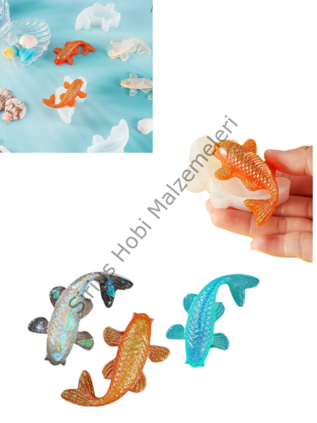 Epoksi Reçine Anahtarlık Dekor Balık Silikon Kalıbı