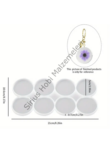 Epoksi Reçine Deliksiz  5 cm Magnet Silikon Kalıbı