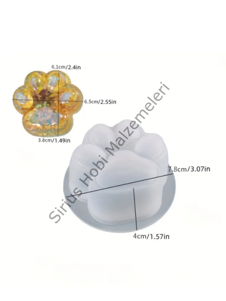 Epoksi Reçine 6.5cm Pati Silikon Kalıbı
