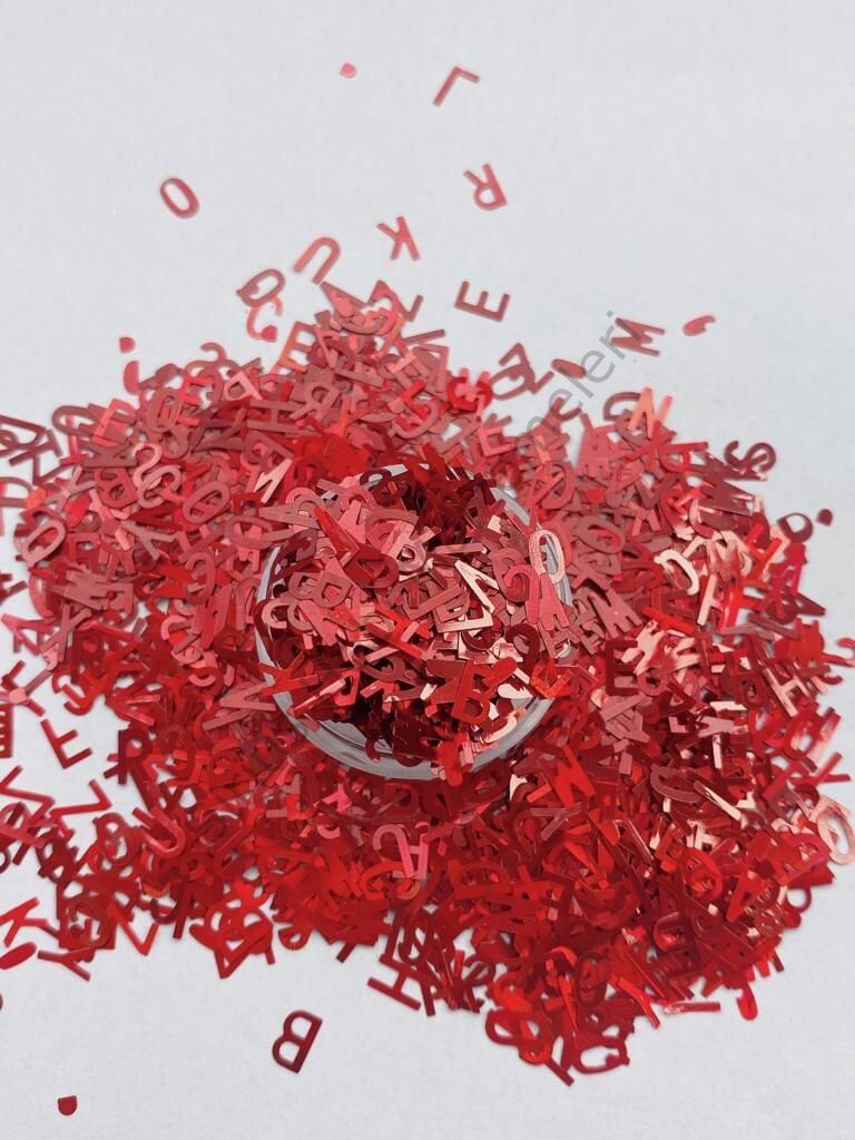 Holographic Letters (Hologram Harfler ) Red 2,5gr