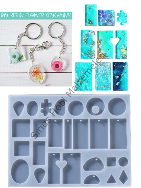 Epoksi Kolyeler ve Anahtarlıklar İçin Silikon Kalıp