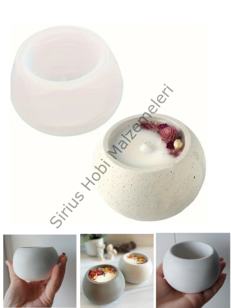 Yuvarlak Mum Kabı Silikon Kalıbı – Epoksi/Beton/Alçı, 8×5 cm (Tea-light & Votive
