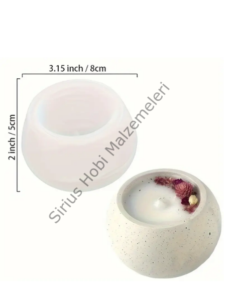 Yuvarlak Mum Kabı Silikon Kalıbı – Epoksi/Beton/Alçı, 8×5 cm (Tea-light & Votive