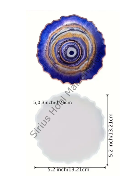 Epoksi Bardak Altlığı Silikon Kalıbı – Dalgalı Kenar, Ø13 cm (0,76 cm Kalınlık)