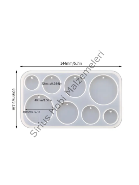 Epoksi Çoklu  Delikli Küpe Anahtarlık Magnet Daire Silikon Kalıbı