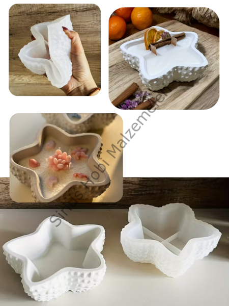 Epoksi Reçine Deniz Yıldızı Silikon Kalıp – Mum Kabı, Beton ve Alçı Döküm Kalıbı