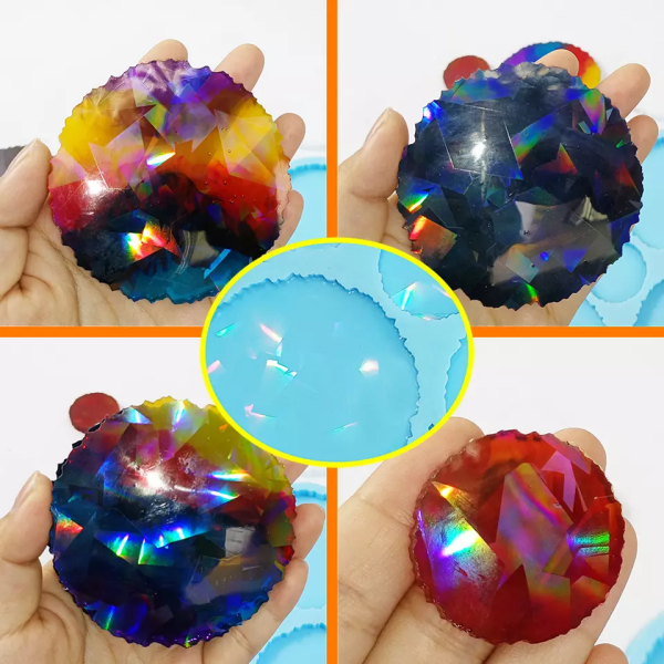 Epoksi Hologramlı  Bardak Altlığı Kalıbı