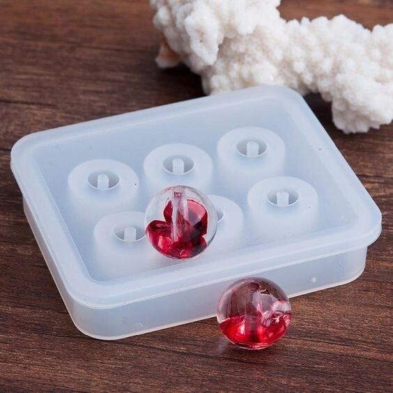 Epoksi Reçine 12mm-16mm Tesbih Boncuk Silikon Kalıbı