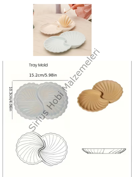 Epoksi Reçine Midye Tabak Kalıbı – Dekoratif Takı Tabağı ve Mumluk Silikon Kalıbı
