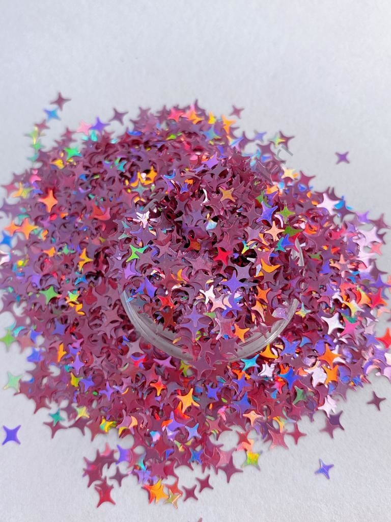 Holographic Point Stars ( Yıldız) Purple 2,5 gr