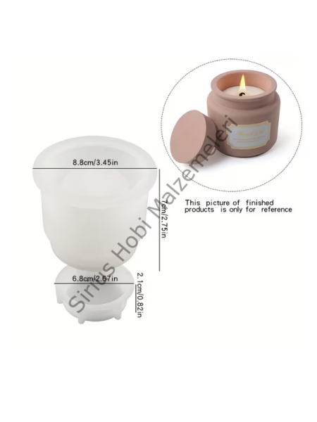 Kapaklı Küçük Kavanoz Kalıbı – Epoksi ve Mum Döküm Silikon Kalıp