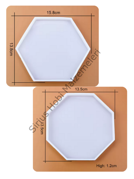 Epoksi Alçı Altıgen – Sekizgen Bardak Altlığı Silikon Kalıbı