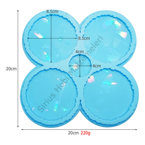 Epoksi Hologramlı  Bardak Altlığı Kalıbı